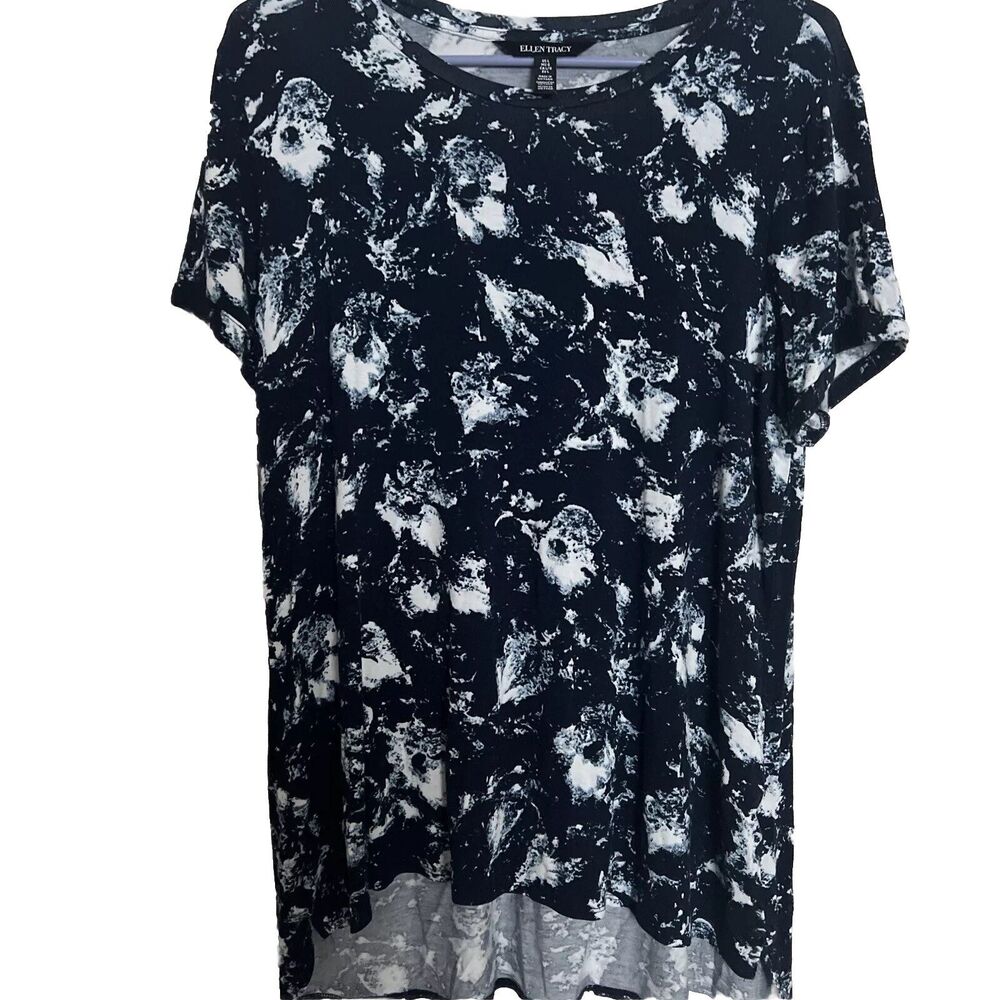 Ellen Tracy T-shirt Top Womens Short Sleeve Stretch Large